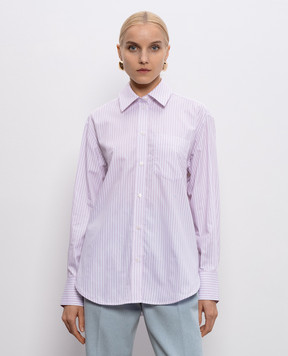 Victoria Beckham Striped shirt with embroidered monogram logo 1225WSH002657F