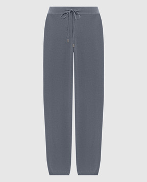 Peserico Gray trousers made of wool, silk and cashmere with a monil chain S94080F12K09018