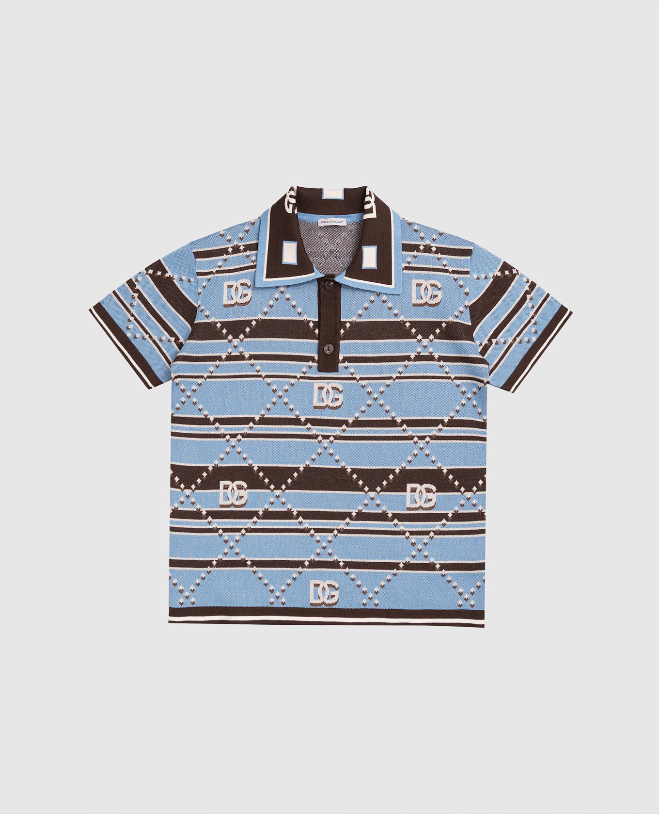 Children&#39;s blue polo shirt with logo Dolce&Gabbana