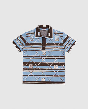 Dolce&Gabbana Children's blue polo shirt with logo L4KWH4JBCHG