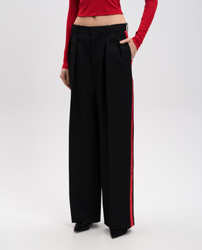 WARDROBE.NYC Black wool pants with stripes W2089F24WO