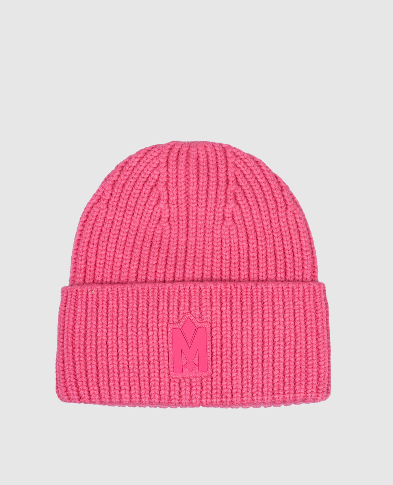 Jude-WZ Pink Textured Logo Wool Cap Mackage