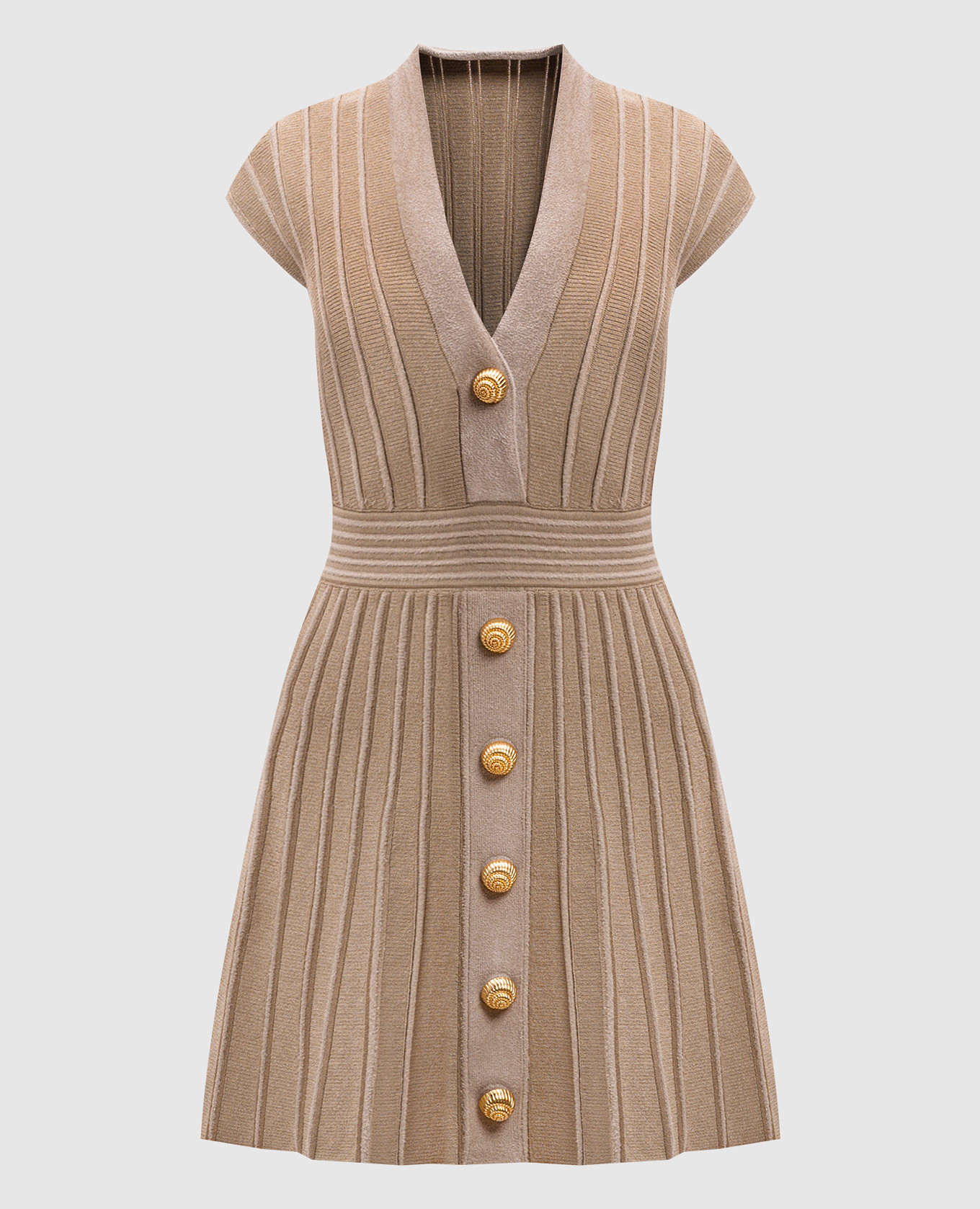 

Beige striped mini dress Balmain