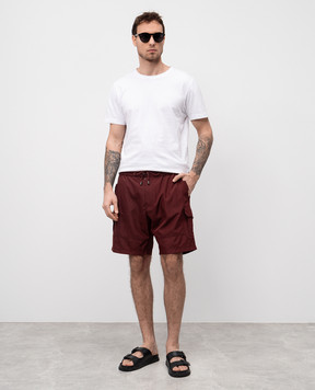 Dolce&Gabbana Burgundy Logo Cargo Swim Shorts M4F42TONR46