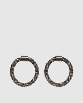 Peserico Gray earrings with a monil chain E35502C0CC733