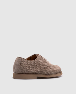 Doucal's Beige suede loafers with weaving DU3444HARSUY261