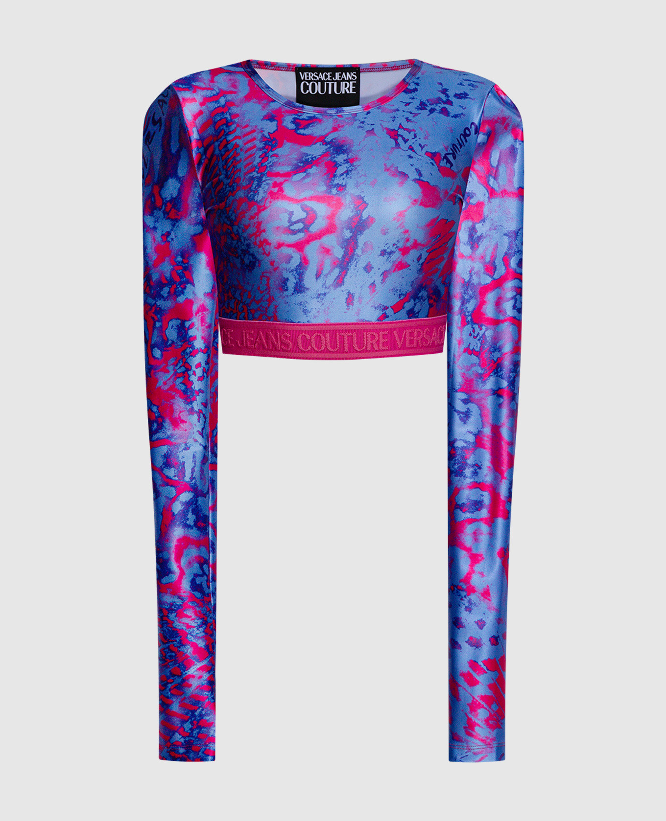 

Blue top in Animalier print Versace Jeans Couture, Light blue
