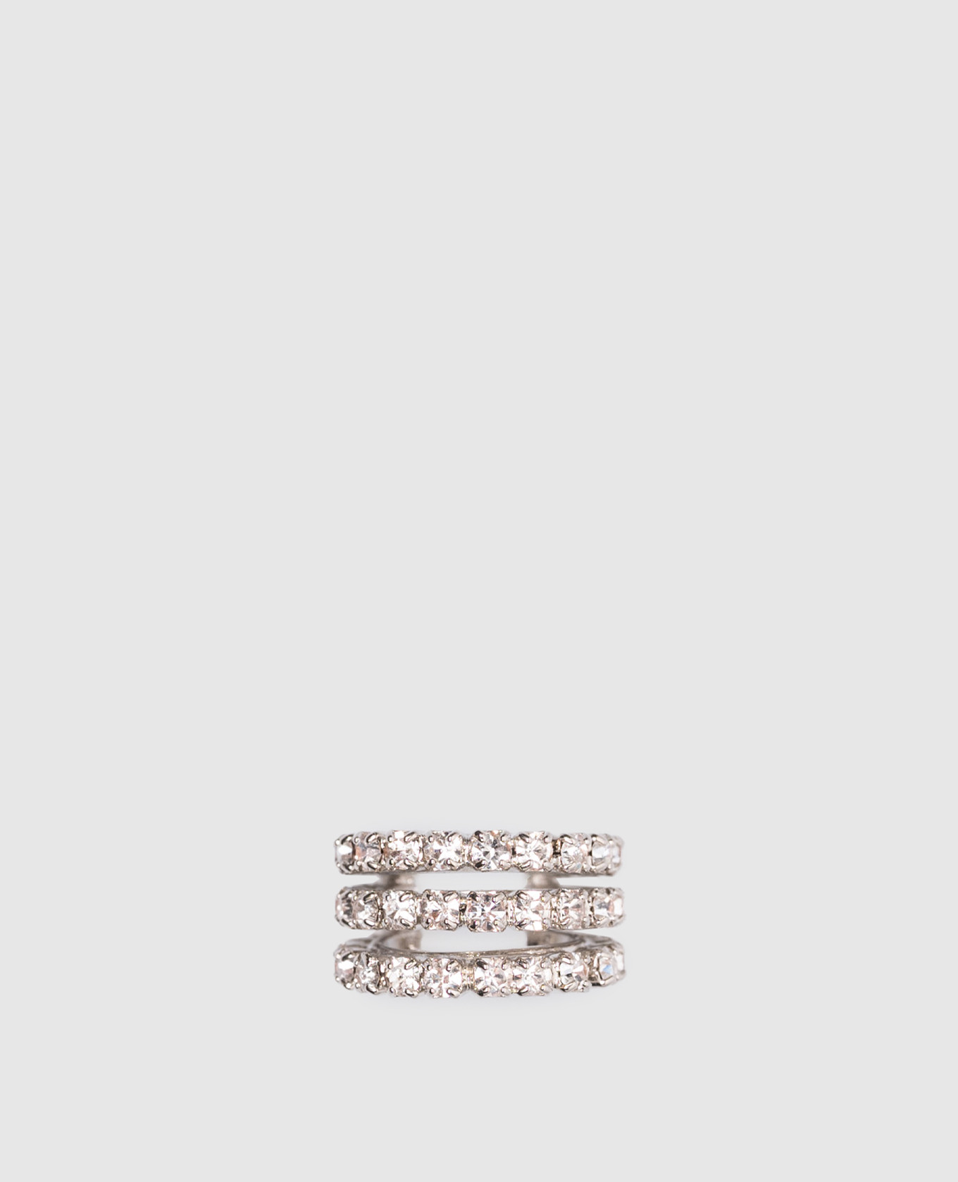 

THREE CRYSTAL silver earring with crystals Femarjo, Серебристый