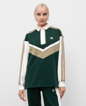 Palm Angels Green sweatshirt with polo collar PWGC011F25FAB001