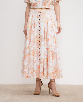 Philosophy di Lorenzo Serafini Beige skirt in a floral print A01082152