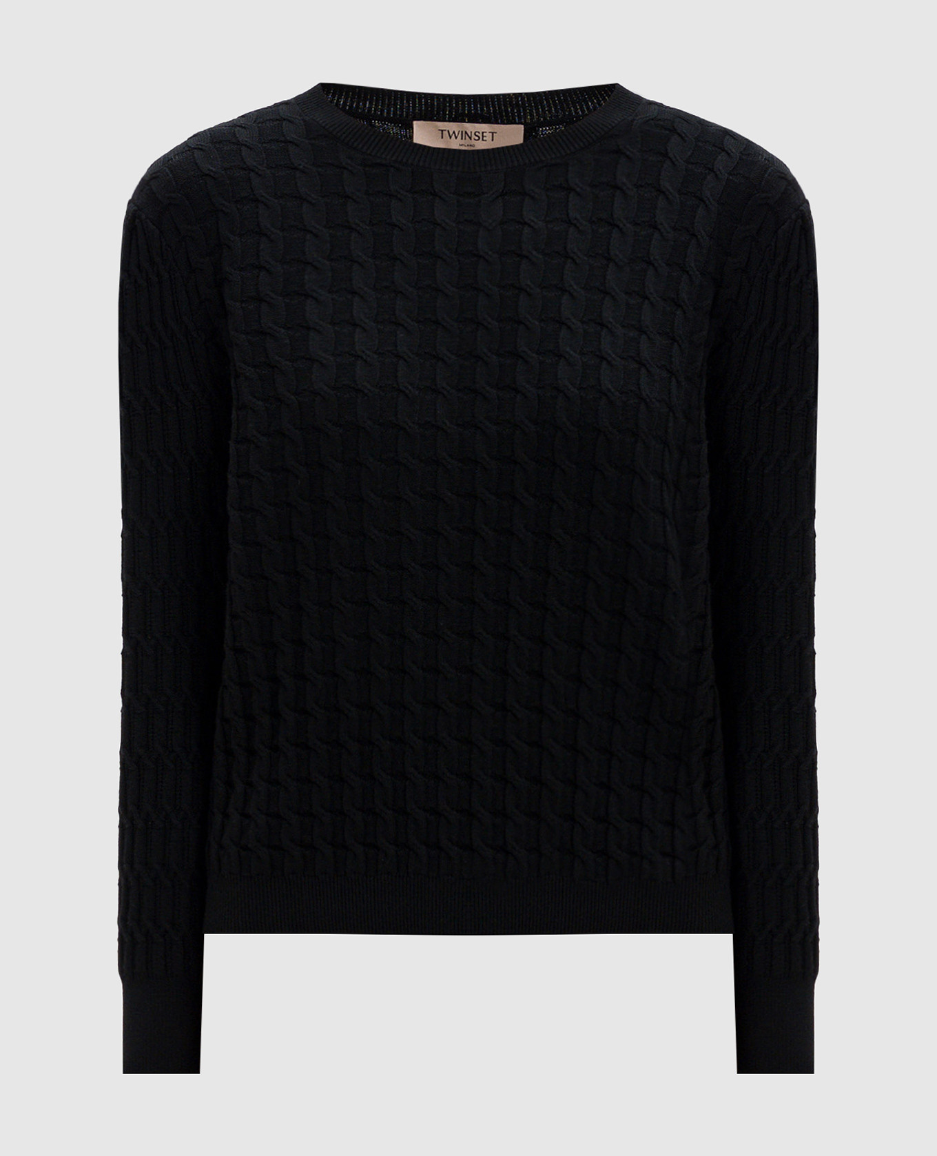 

Black jumper in textured pattern with logo Twinset, Черный