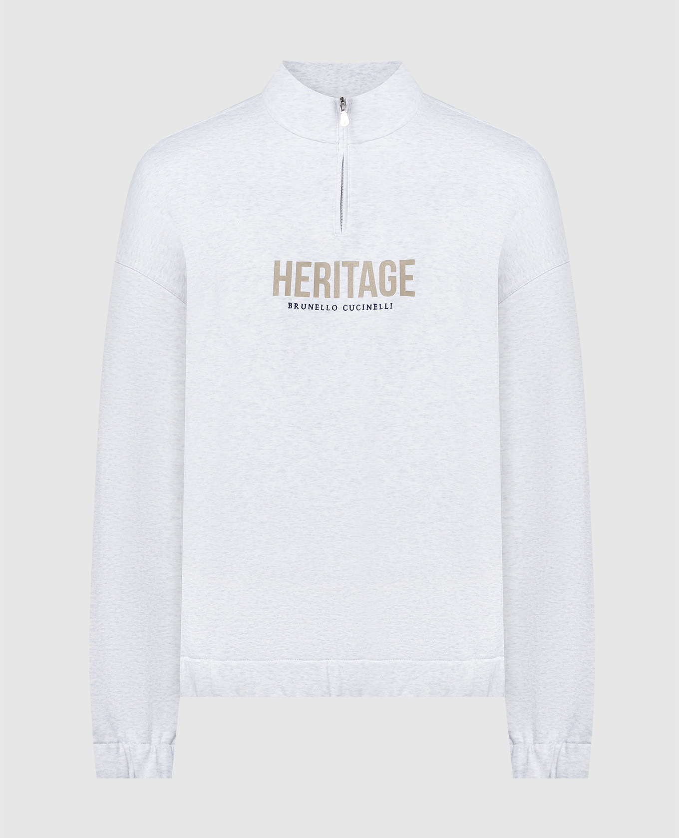 

Gray melange sweatshirt with logo embroidery Brunello Cucinelli, Grey