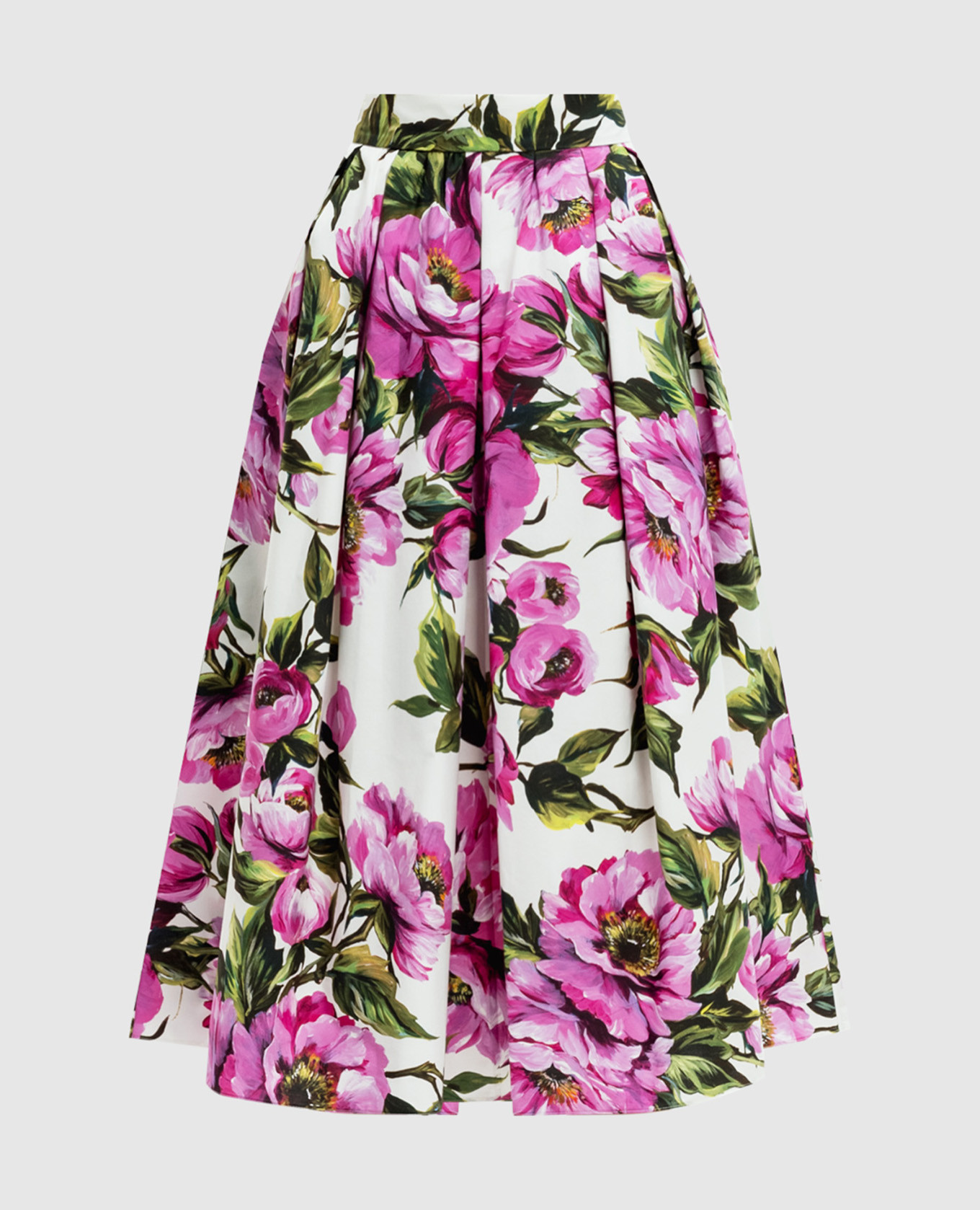 

White pleated skirt with floral print Dolce&Gabbana