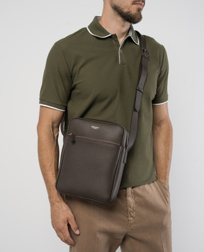 Serapian Brown leather bag with logo SRCCHMML679919Y224