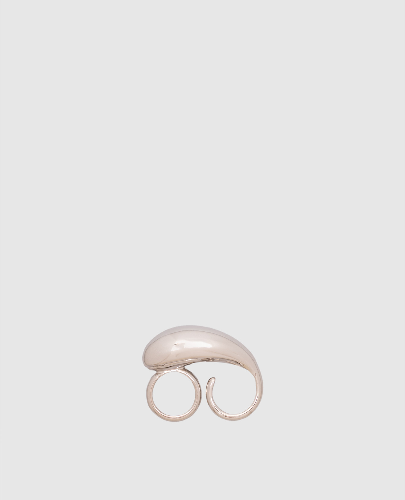 

Silver ring for two fingers in the shape of a drop Reco