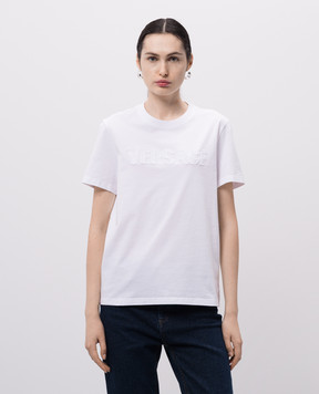 Versace White T-shirt with logo patch 10189811A13616
