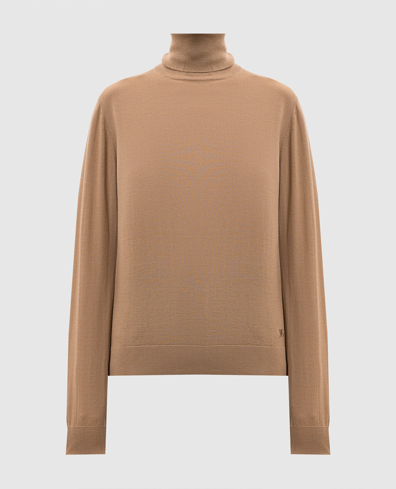 Brown cashmere turtleneck with DG monogram Dolce&Gabbana