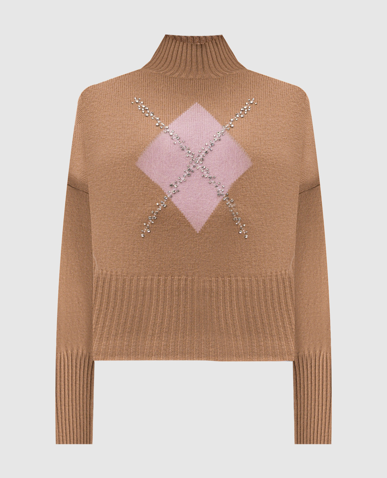

NUCCIA beige wool and cashmere jumper with crystals Max Mara