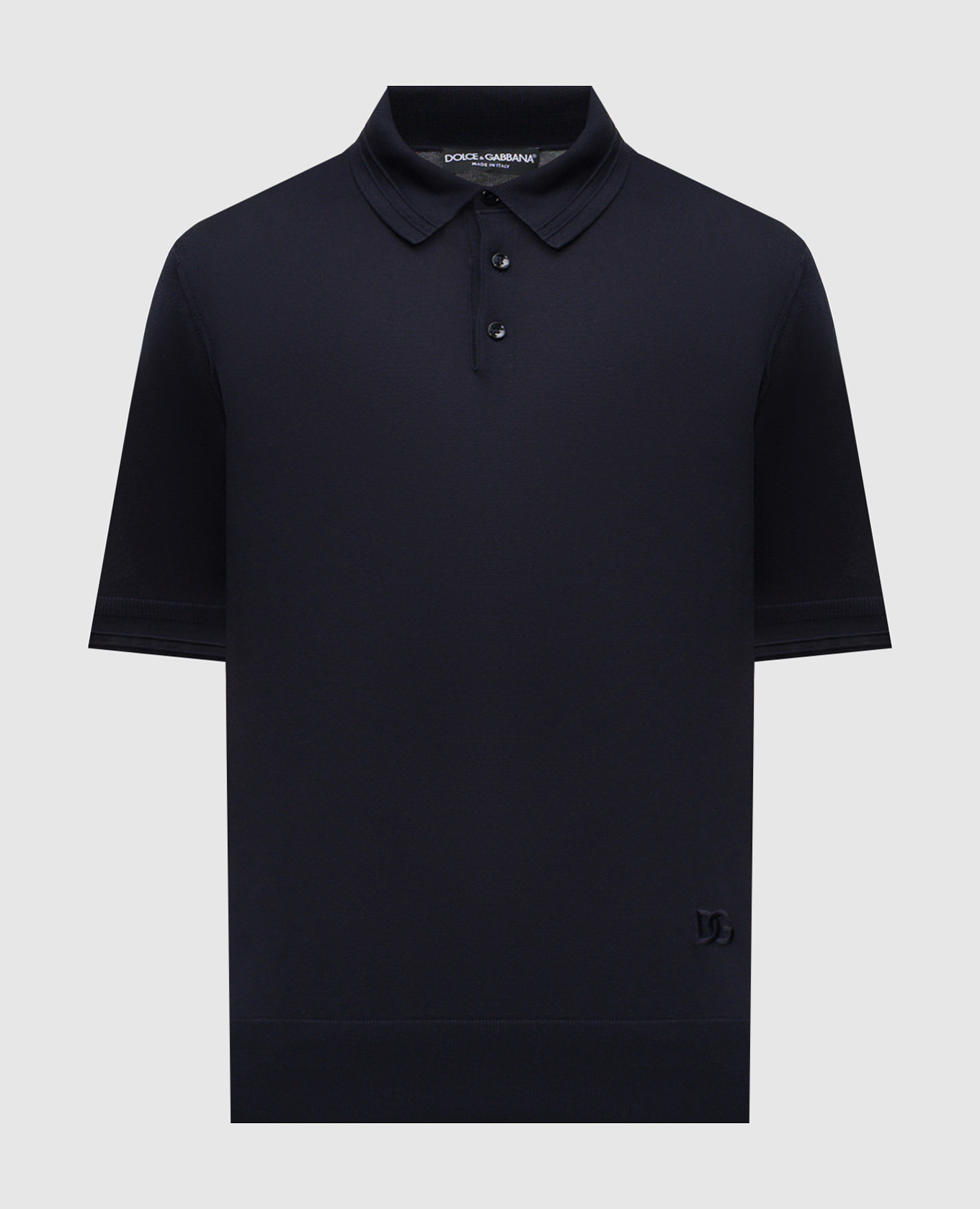 

Blue silk polo shirt with DG logo monogram embroidery Dolce&Gabbana