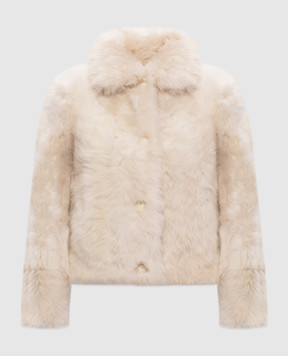 Yves Salomon White sheepskin coat 25WYV62055TOSX
