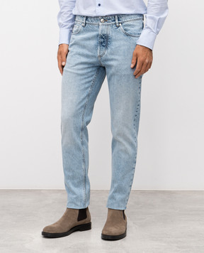 Brunello Cucinelli Blue jeans with logo patch M241PD3210