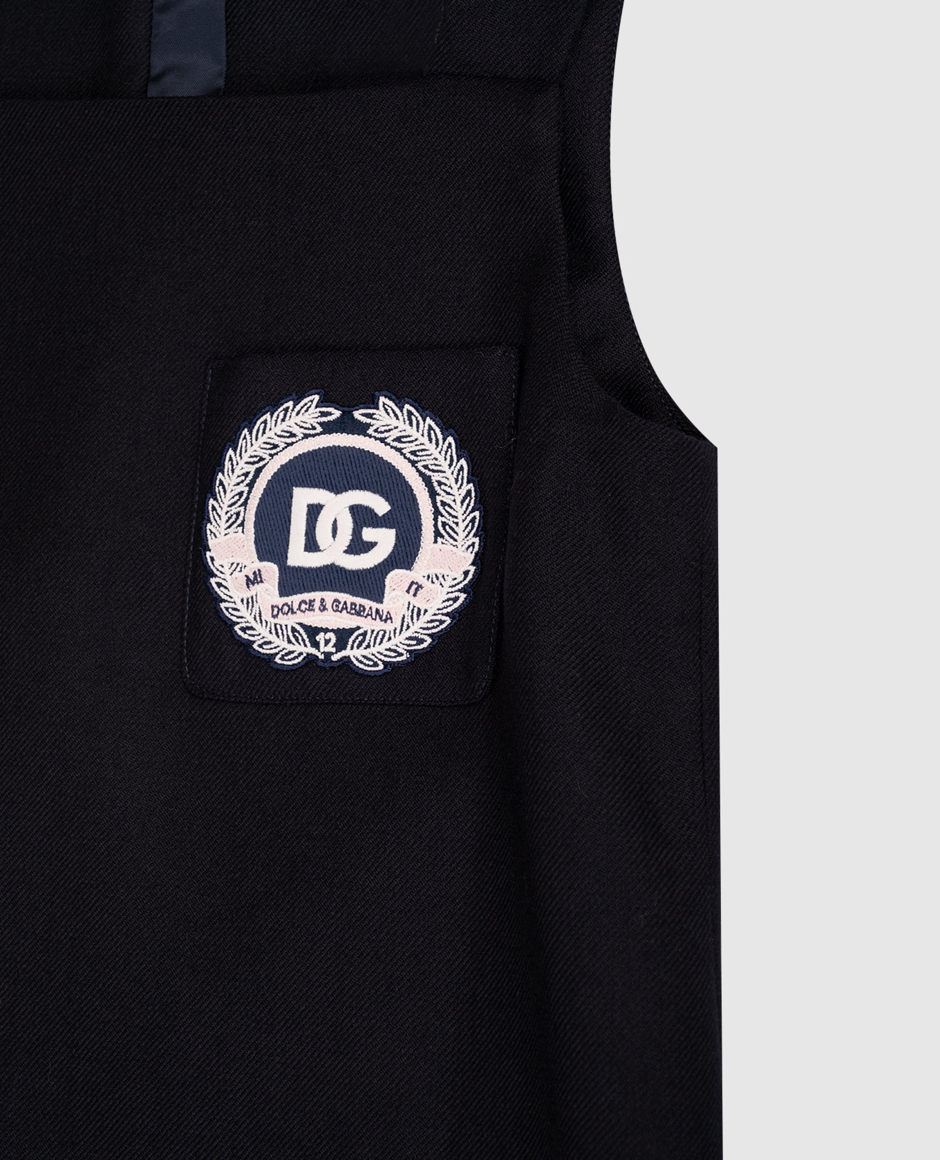 Children's blue wool dress with logo Dolce&Gabbana 3