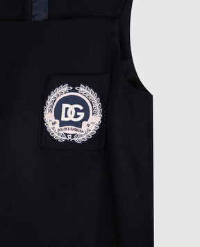 Dolce&Gabbana Children's blue wool dress with logo L54DH0FU28G