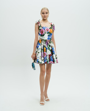 Dolce&Gabbana White floral print mini dress F6ZT2THS5S6