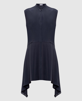 Brunello Cucinelli Blue silk shirt dress M0F28A4304y