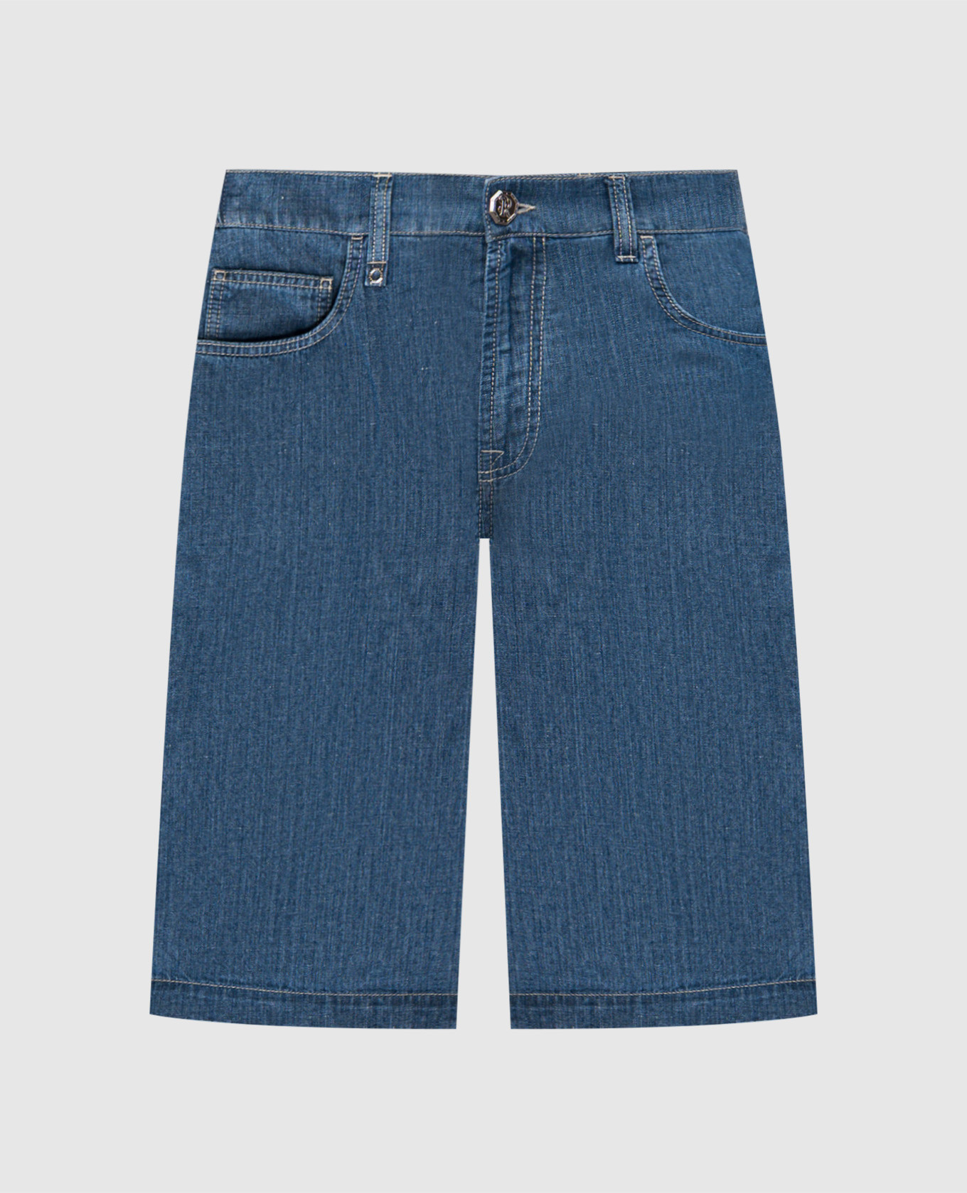 

Blue denim shorts with linen Stefano Ricci