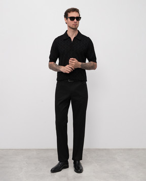 Dolce&Gabbana Black pants with monogram logo GP13MZFUFNV