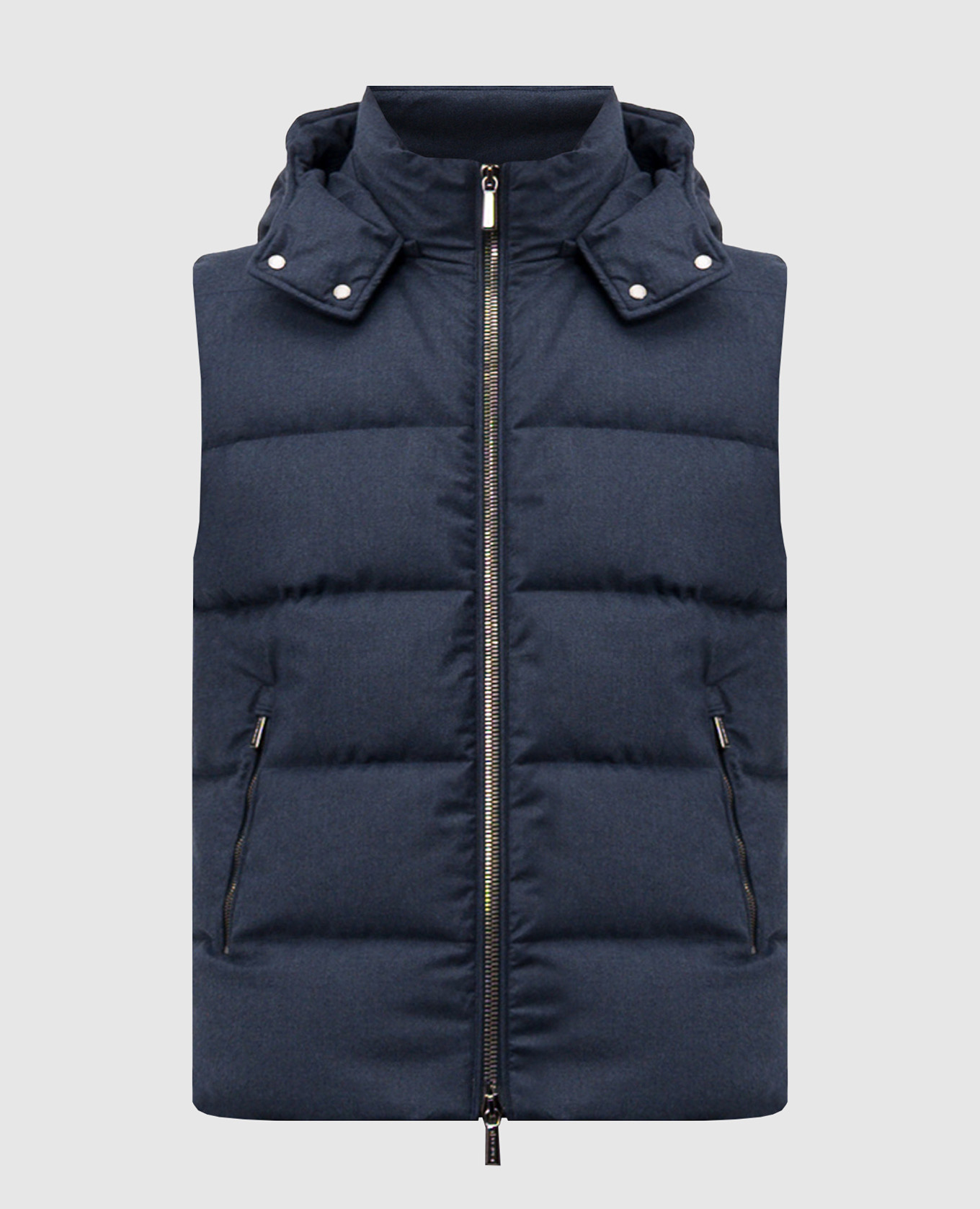 

Fire blue wool and cashmere down vest MooRER