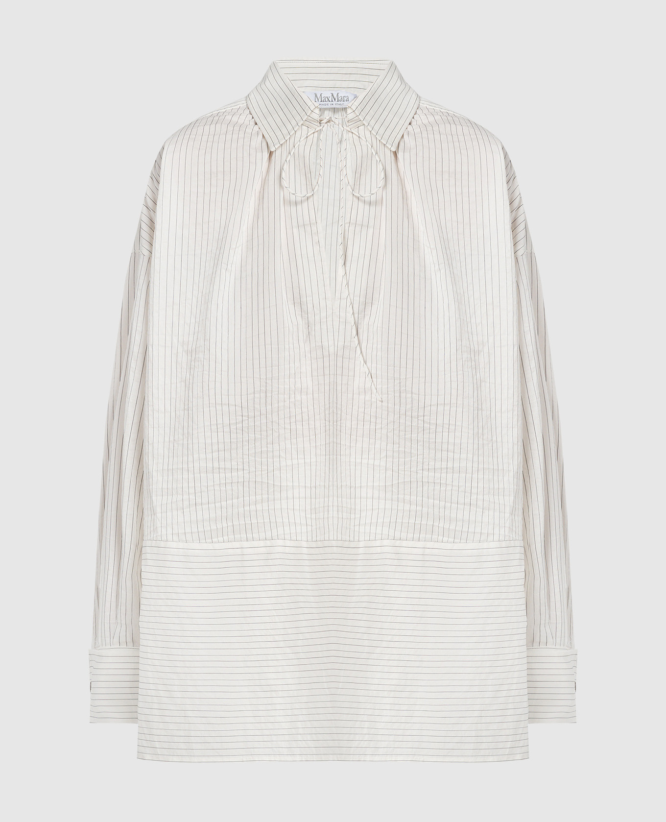 

Saletta white striped silk blouse with cufflinks Max Mara