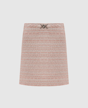 Versace Pink tweed skirt with metallic Medusa logo 10157151A11546