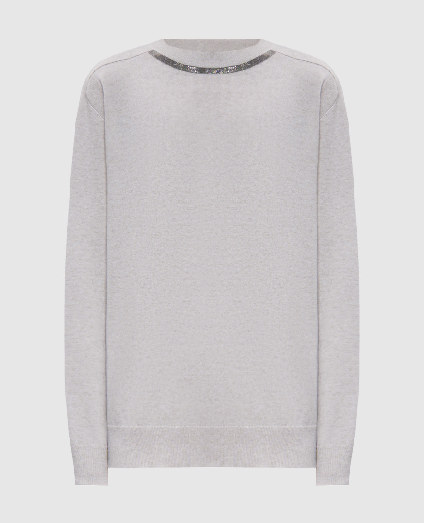 

Beige cashmere jumper with monil chain Brunello Cucinelli