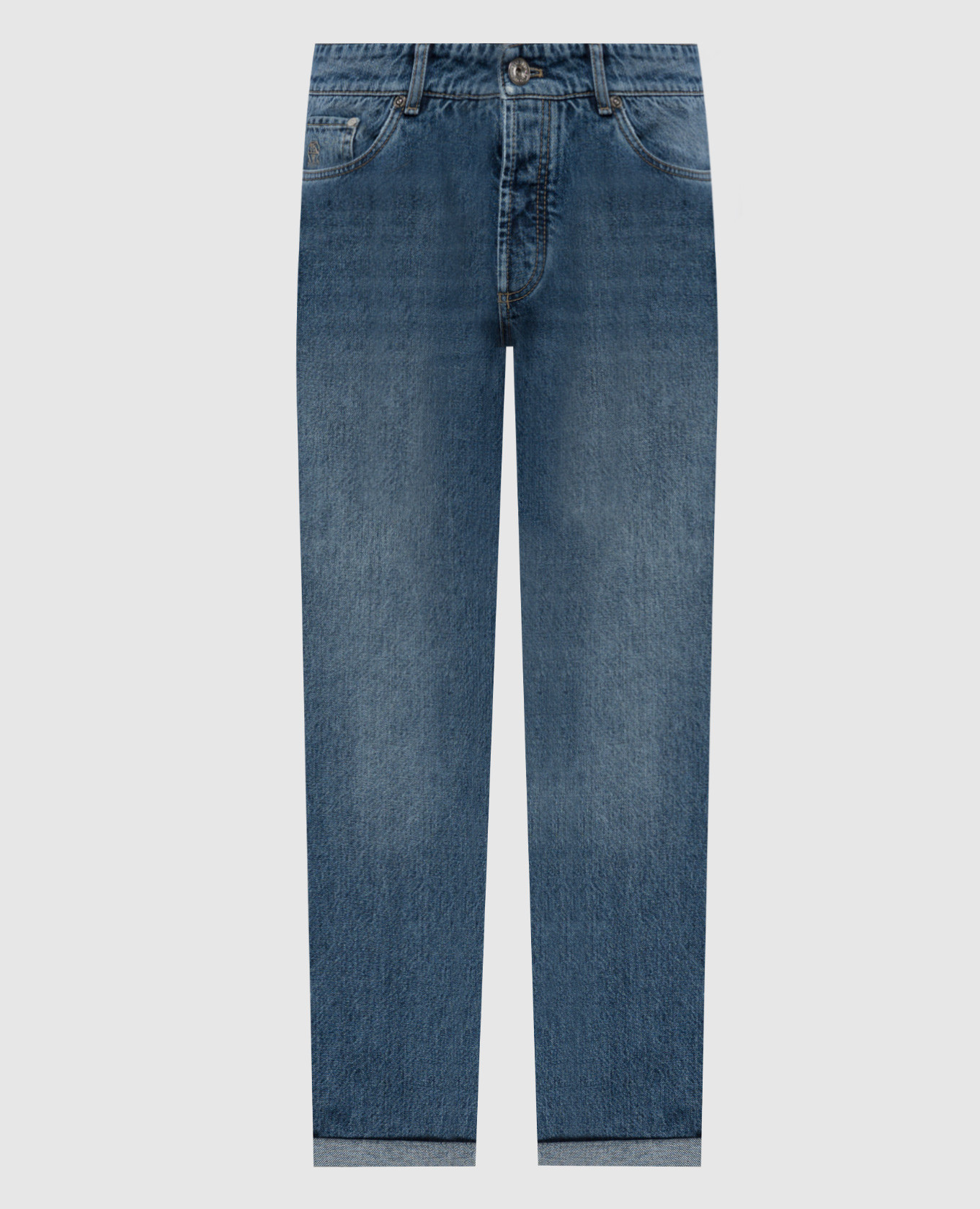 Blue jeans with a distressed effect Brunello Cucinelli