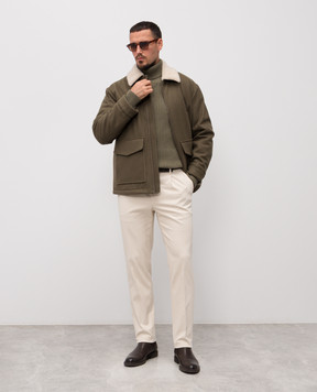 Peserico Khaki cashmere sweater R59416F079010C