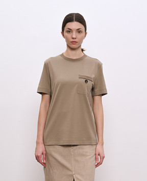 Brunello Cucinelli Brown T-shirt with monil chain M0T81VE210