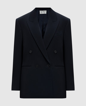 The Row Lela blue double-breasted wool jacket 8199W3032