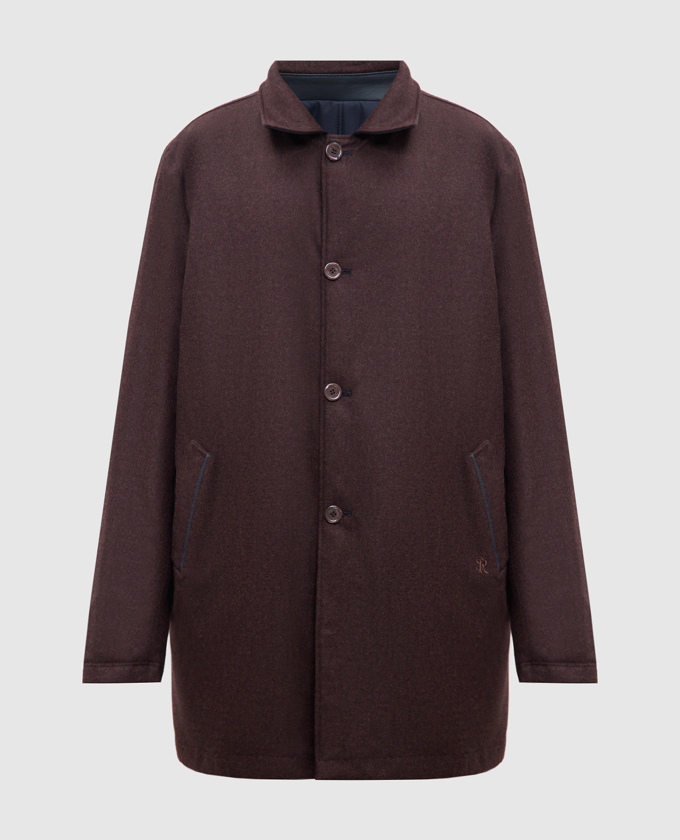 

Blue reversible coat with monogram logo embroidery Stefano Ricci, Синий