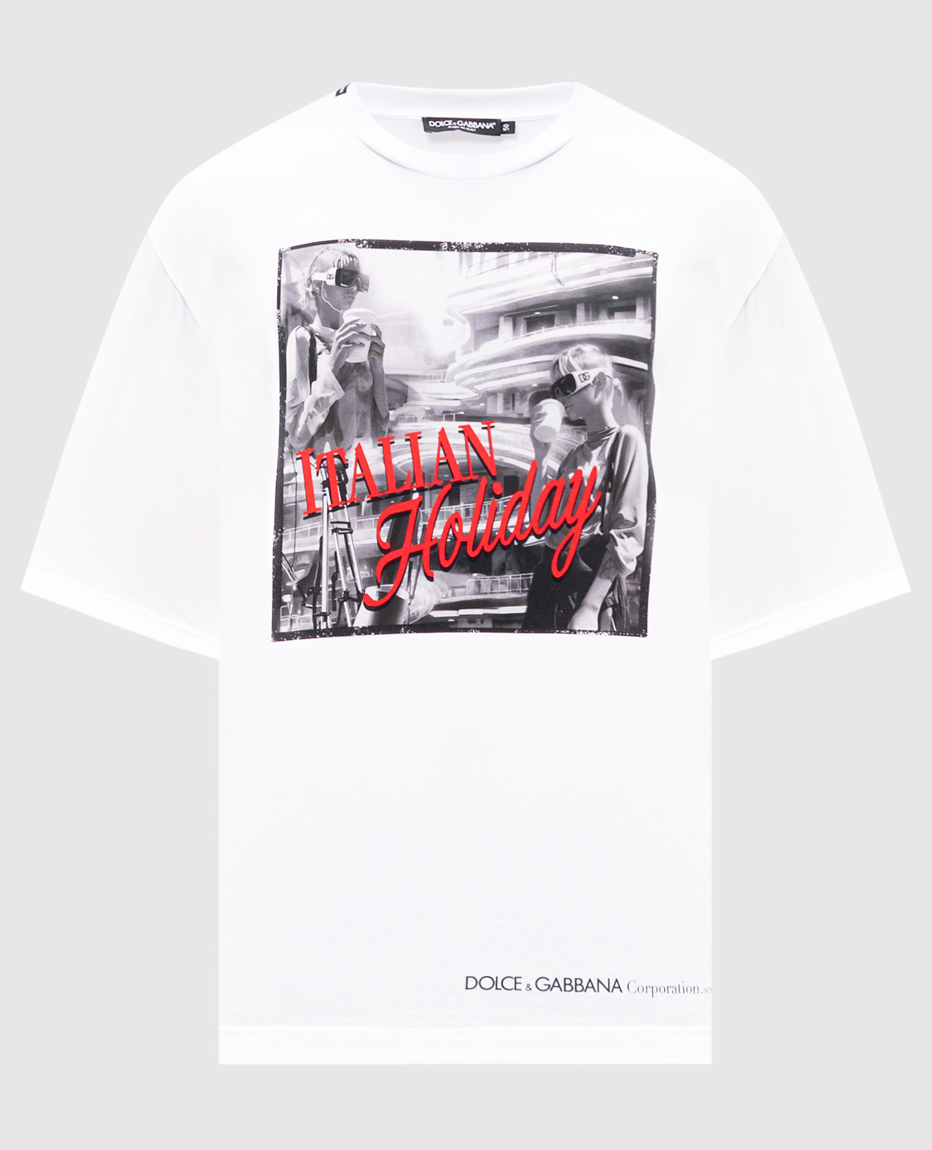 White t-shirt with logo print Dolce&Gabbana