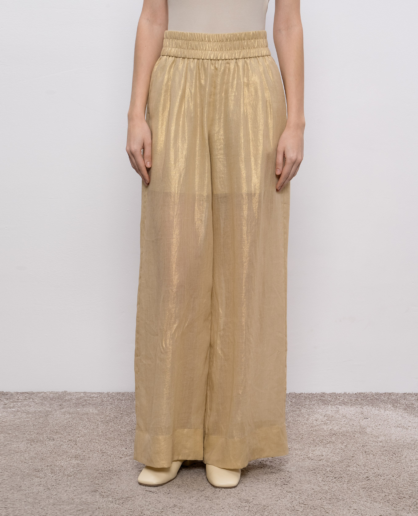 

Beige framed pants Peserico