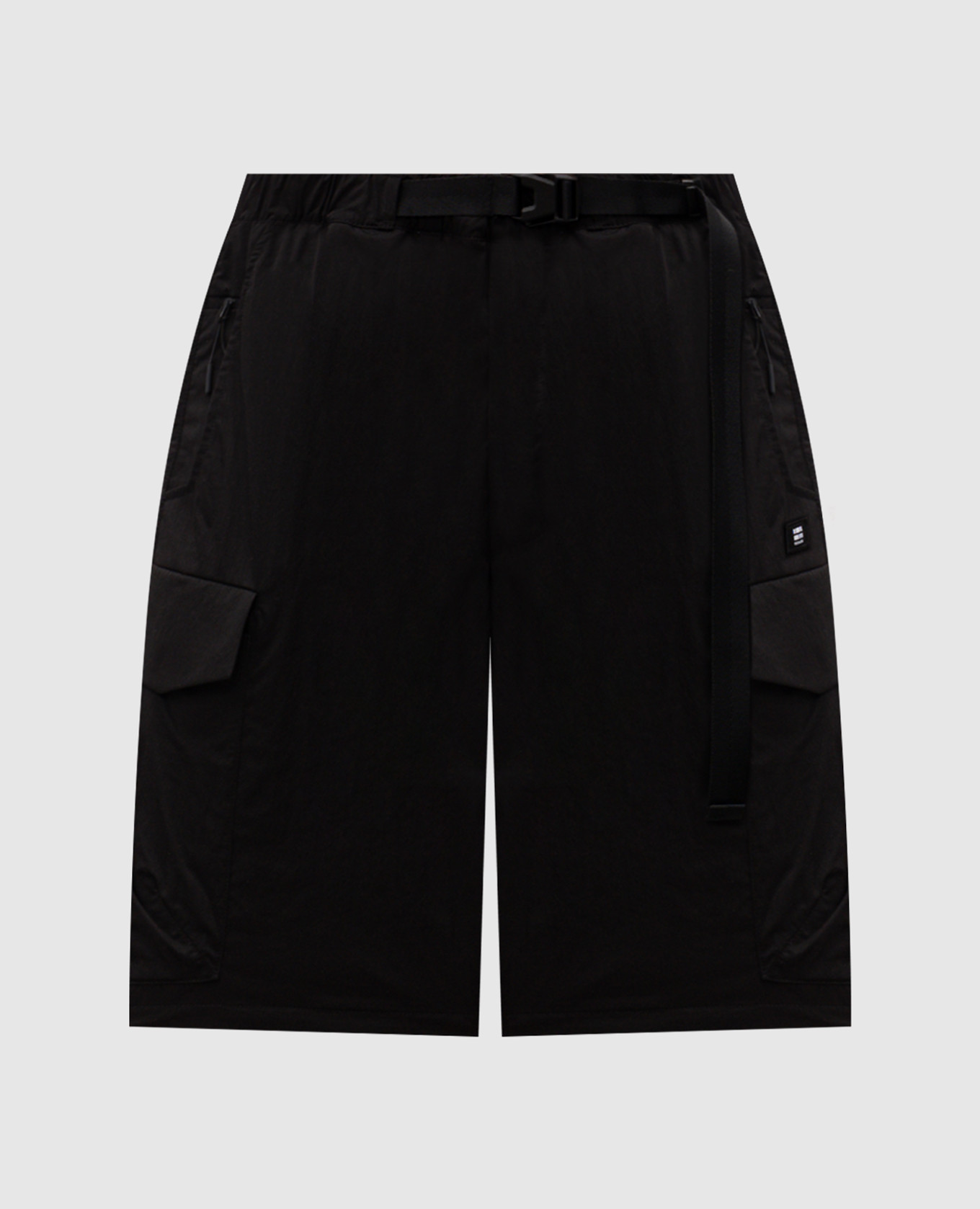 RD-Common black cargo shorts with belt Riotdivision