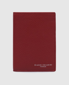 Gianni Chiarini Copertina passaporto in pelle rossa con logo PFW18295GRN