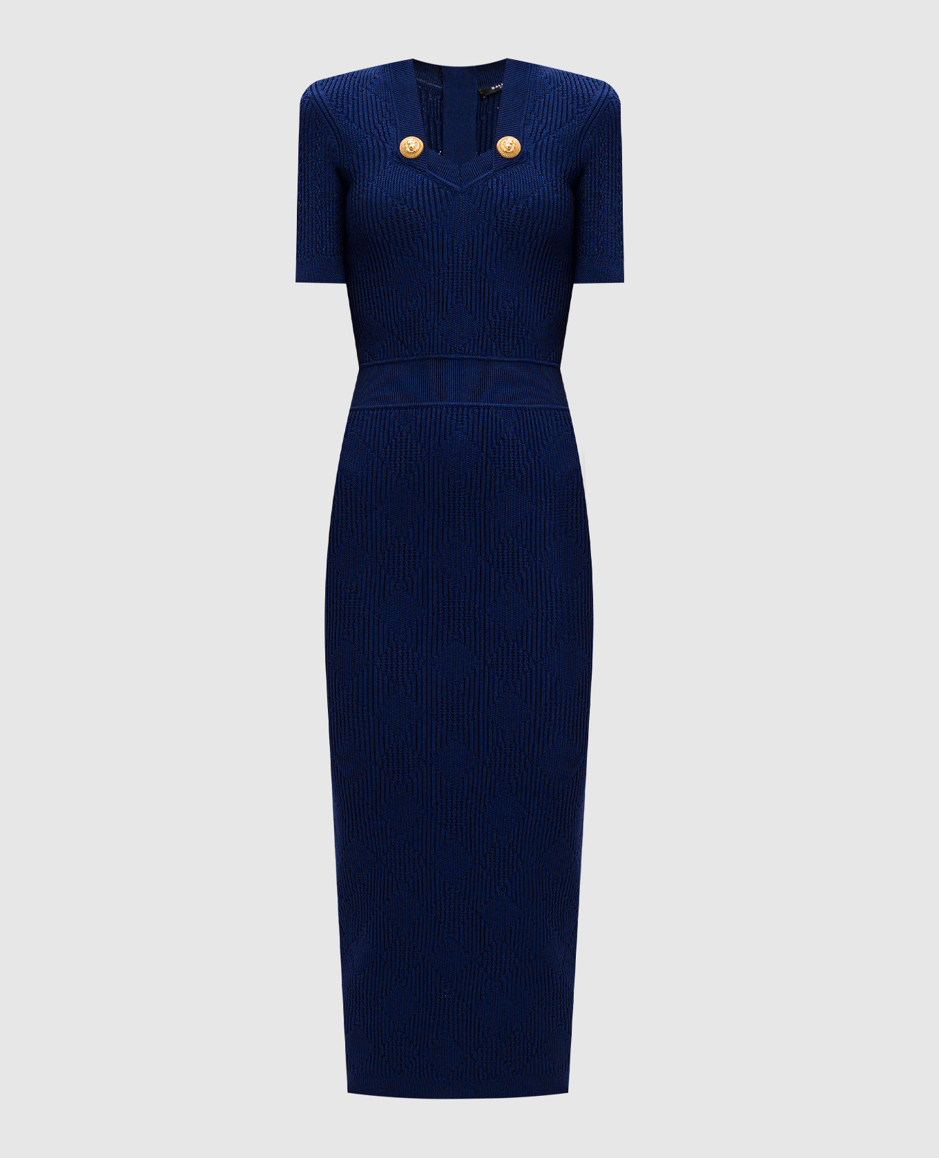 

Blue midi dress in a geometric pattern Balmain