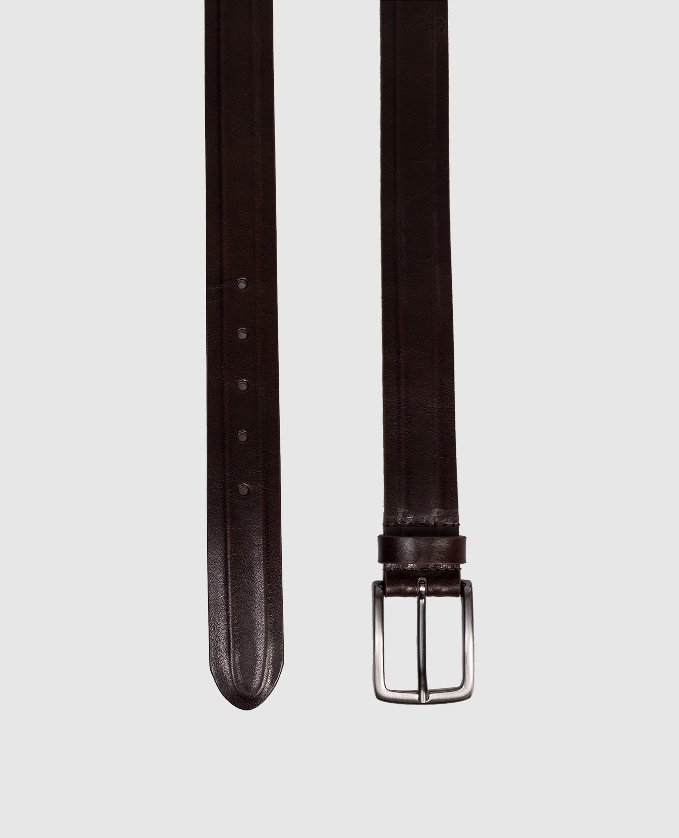 

Brown leather belt with textured stripes Peserico