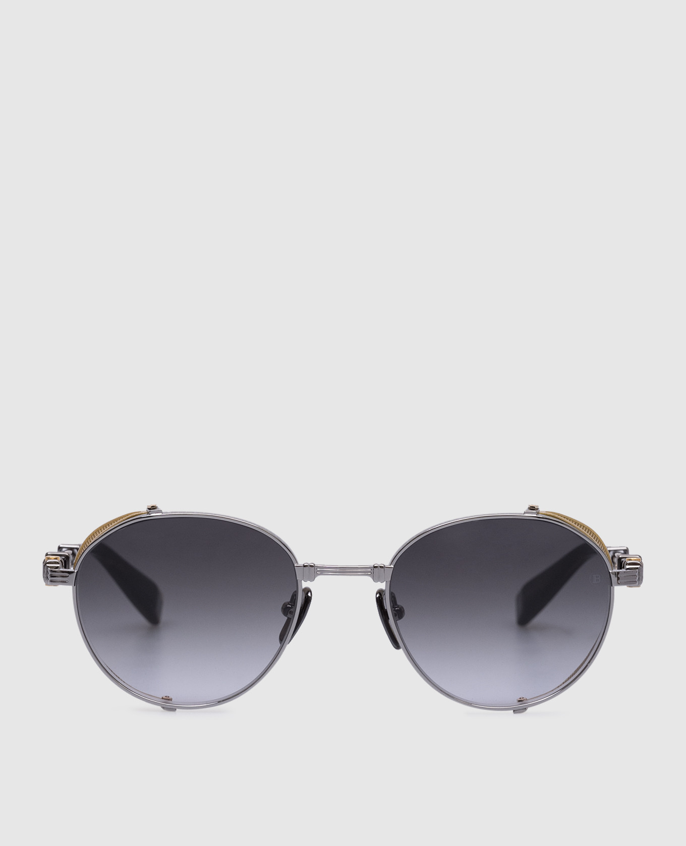 Balmain Brigade logo sunglasses in silver