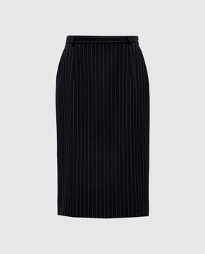 Dolce&Gabbana Black striped wool skirt F4CXUTFR21X