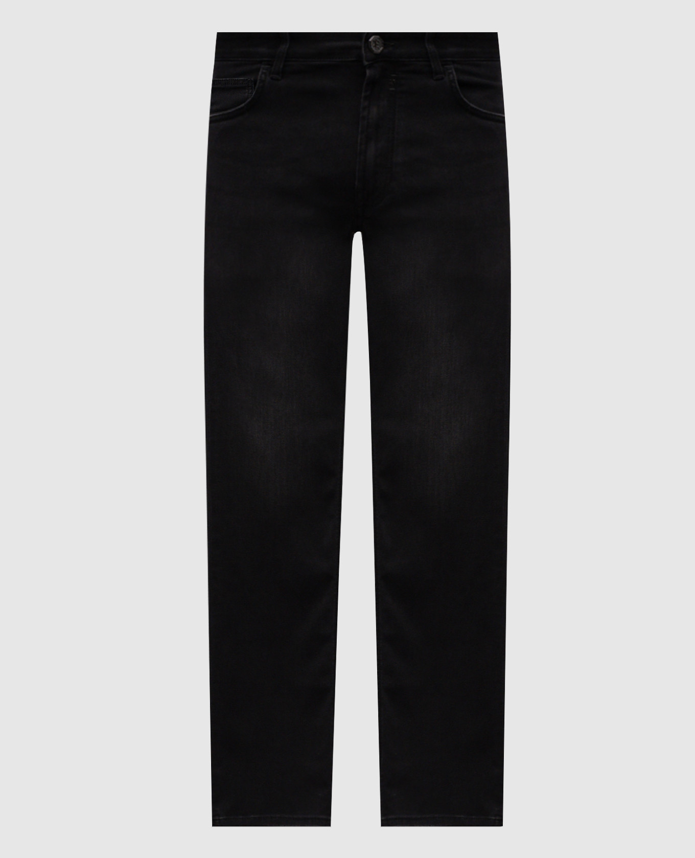 Black slim jeans with logo patch Stefano Ricci