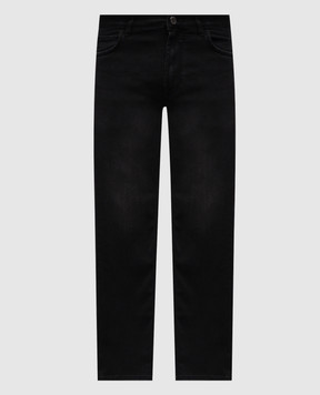 Stefano Ricci Black slim jeans with logo patch MST54B4251T01959